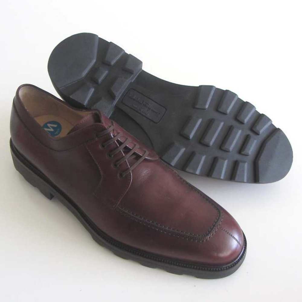 FERRAGAMO Model brown split toe derby shoes 10 2E - Picture 2 of 8